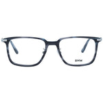 BMW Gray Men Glasses Frame with full-rim plastic design and demo lenses in rectangle style, includes branded case.