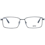 BMW Gray Men Glasses Frame in gunmetal full-rim metal for men, demo lenses, trapezium style, size 57-16-150.
