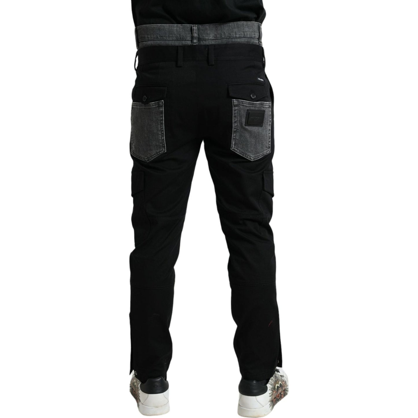 Dolce & Gabbana Black Gray Slim Cotton Denim Jeans Pants