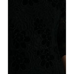 Dolce & Gabbana Black Floral Lace Cotton Bodycon Dress