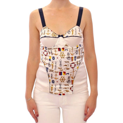 Dolce & Gabbana White sailor motive tank top