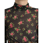 Dolce & Gabbana Black Floral Cut Out Sheath Long Maxi Dress