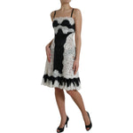 Dolce & Gabbana Black White Lace See Through A-Line Sleeveless Dress
