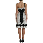 Dolce & Gabbana Black White Lace See Through A-Line Sleeveless Dress