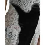 Dolce & Gabbana Black White Lace See Through A-Line Sleeveless Dress