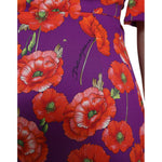 Dolce & Gabbana Multicolor Floral Poppy Print Sheath Dress