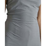 Dolce & Gabbana Gray Nylon Strapless Bodycon Jumpsuit Dress