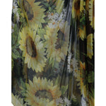 Dolce & Gabbana Black Sunflower A-line Pleated Maxi Dress