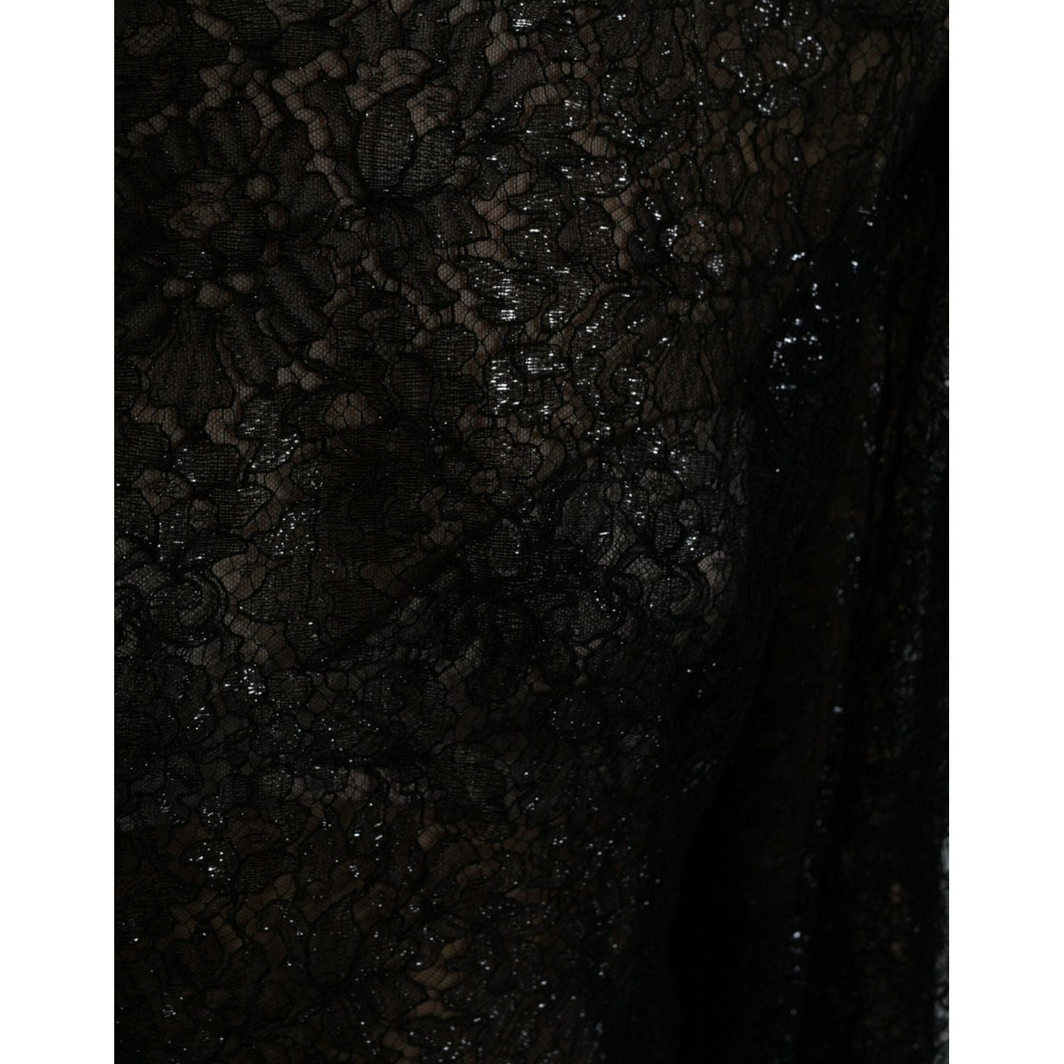 优雅花卉蕾丝中长连衣裙