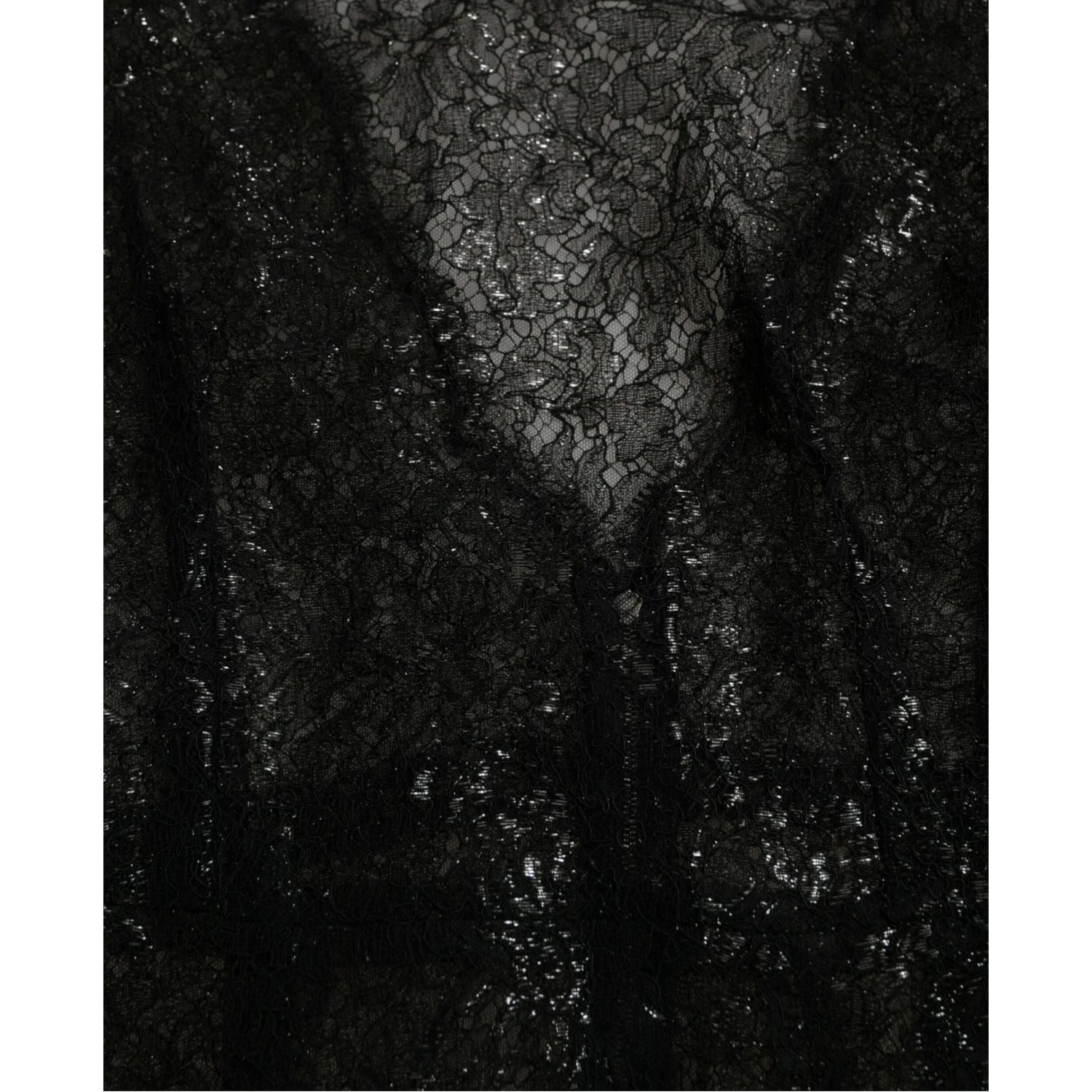 优雅花卉蕾丝中长连衣裙