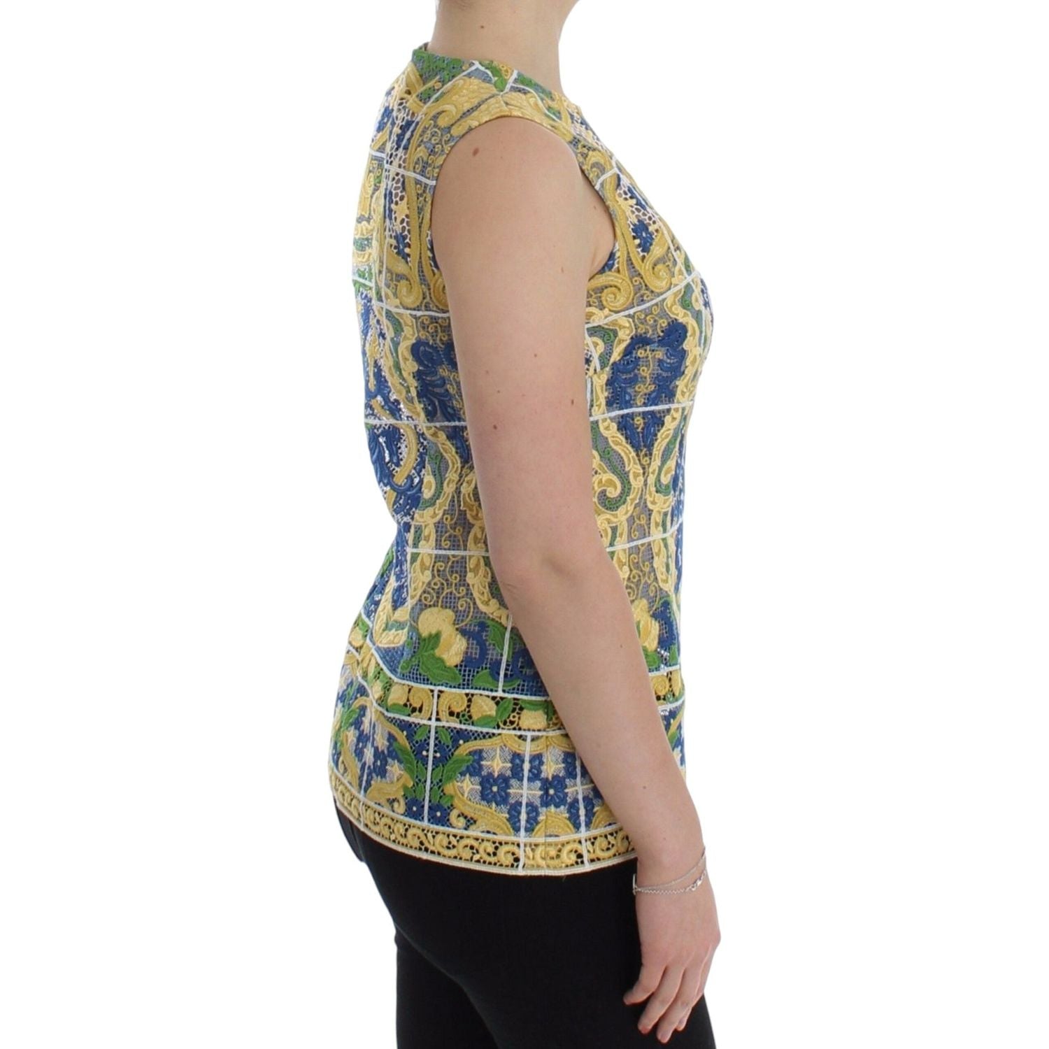 Majolica 刺绣无袖优雅