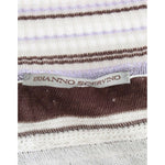Ermanno Scervino Striped Lace V-Neck Short Sleeve Top Sweater