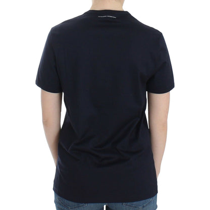 Ermanno Scervino Lingerie Blue Crewneck Cotton Logo T-shirt