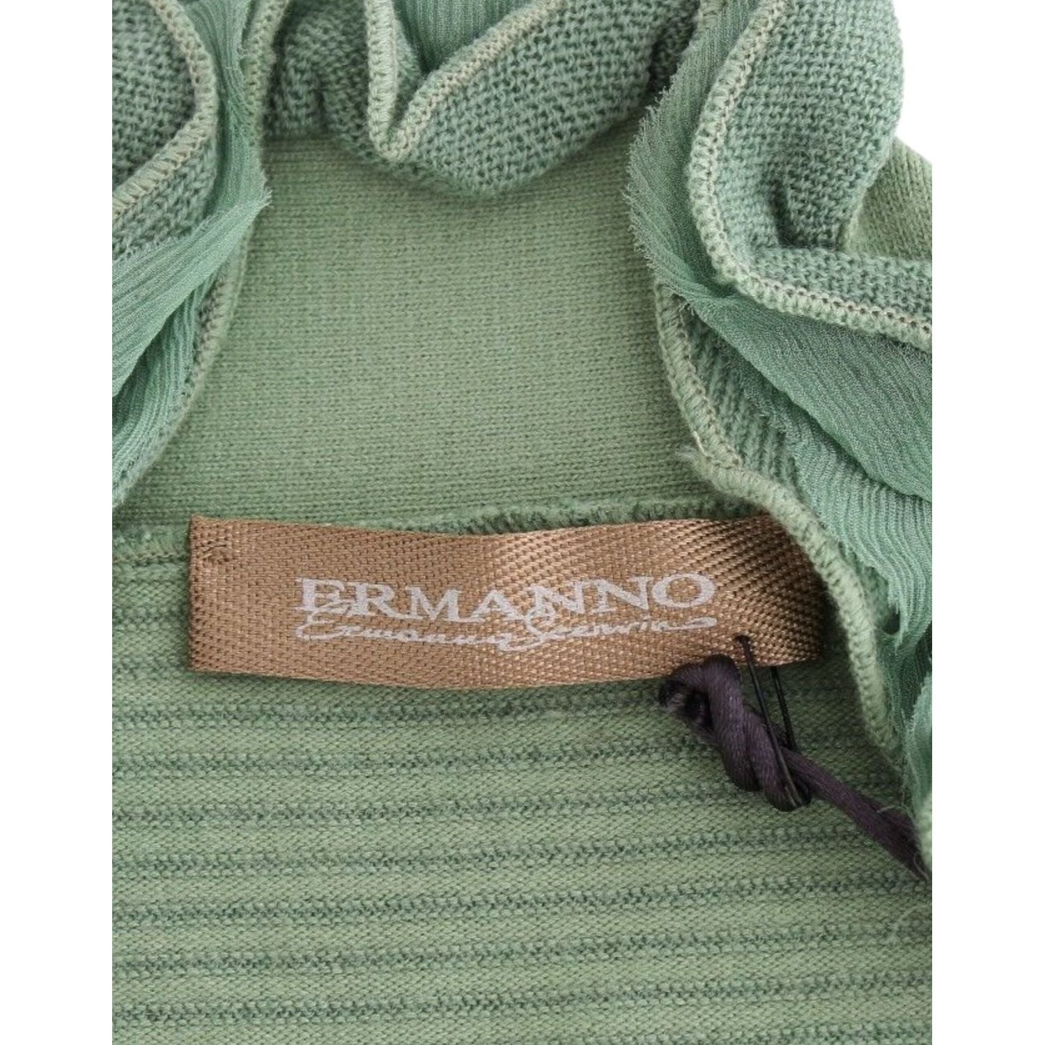 سترة أنيقة مخططة باللون الأخضر من Ermanno Scervino مصنوعة من مزيج من الصوف