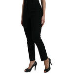Dolce & Gabbana Black Wool High Waist Tapered Pants