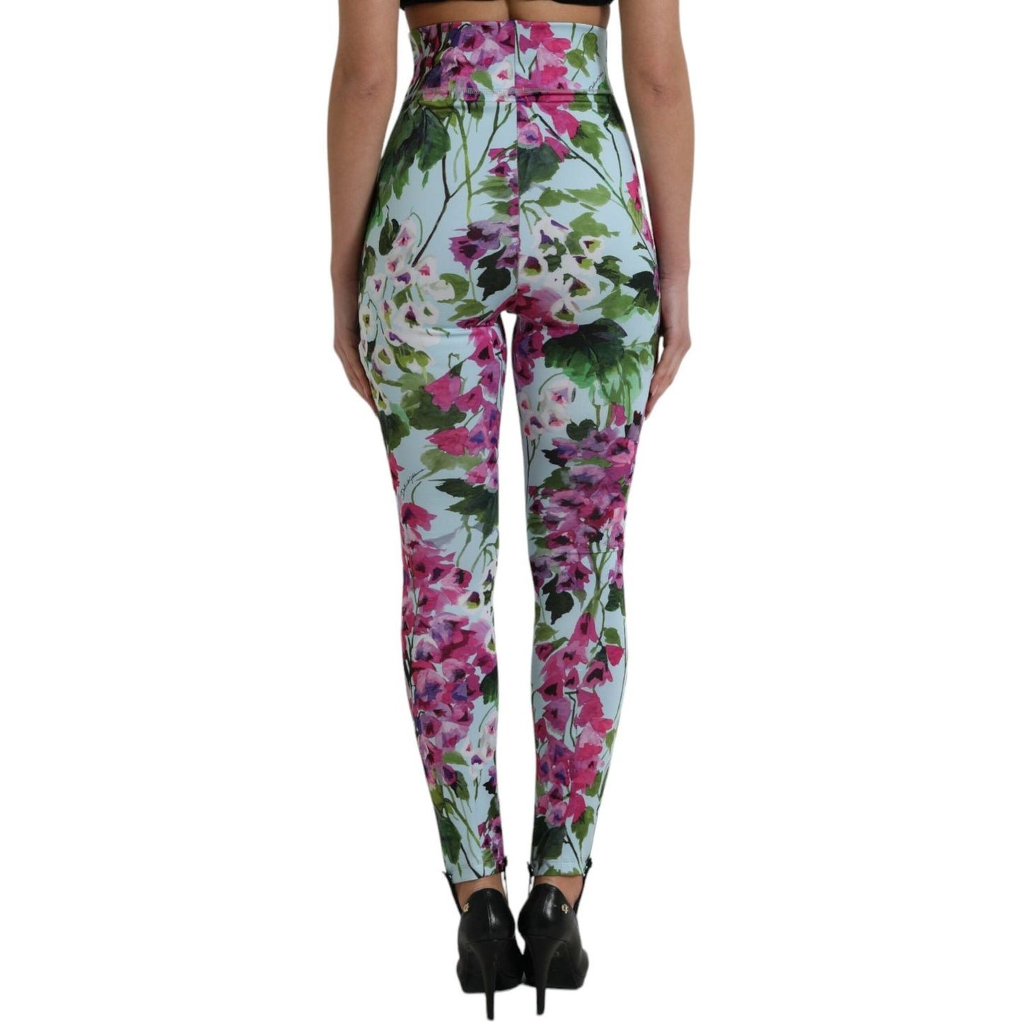 Dolce & Gabbana Multicolor Floral High Waist Leggings Pants