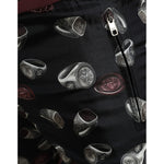 Dolce & Gabbana Black Ring Silk Jogging Trousers Pants