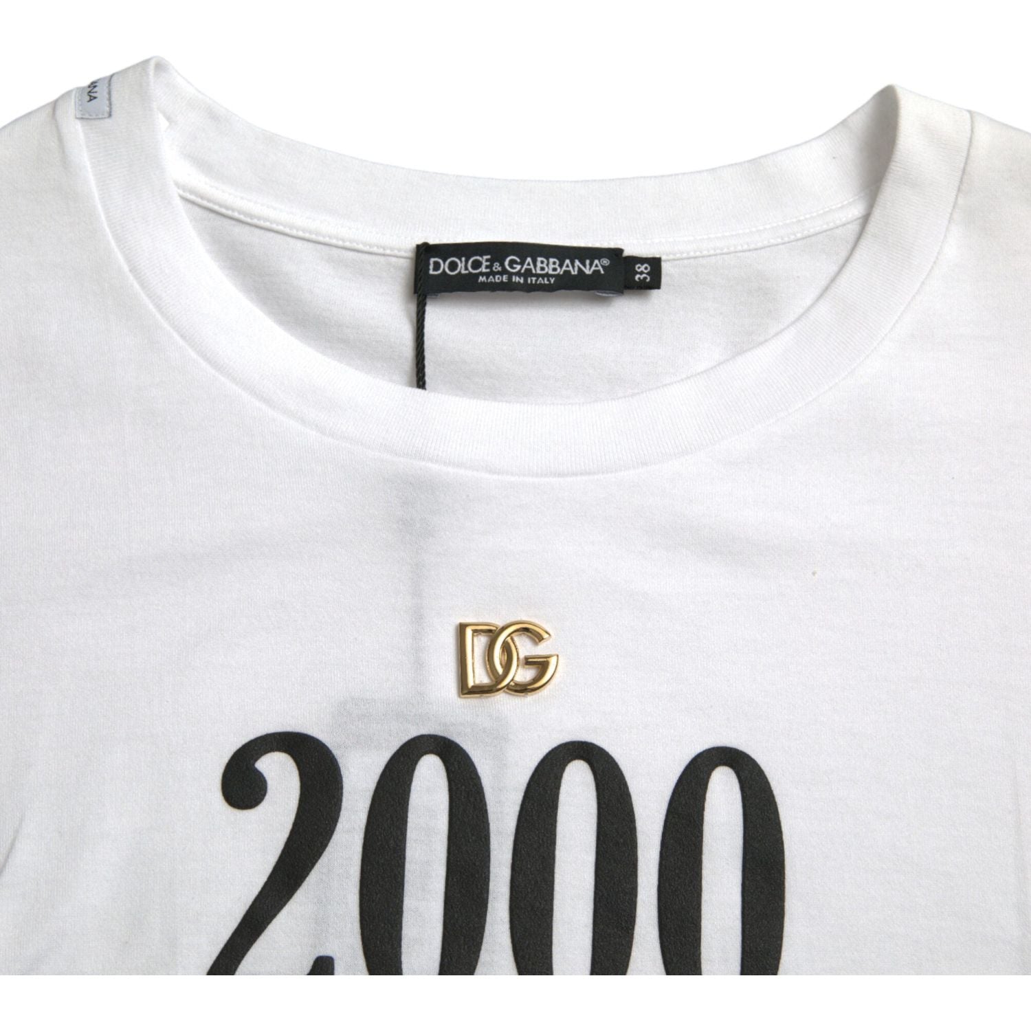 优雅白色系带棉质 T 恤