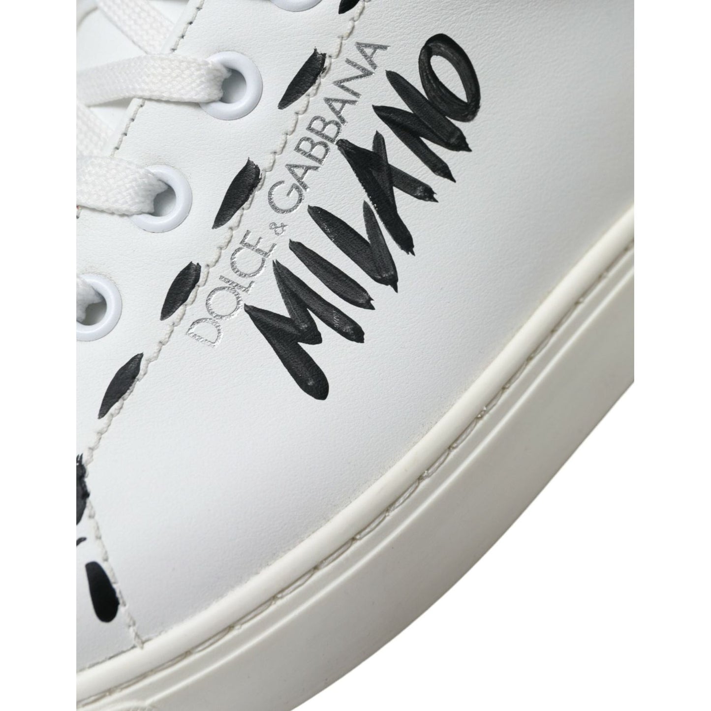 Dolce & Gabbana White Leather LOVE Milano Men Sneakers Shoes