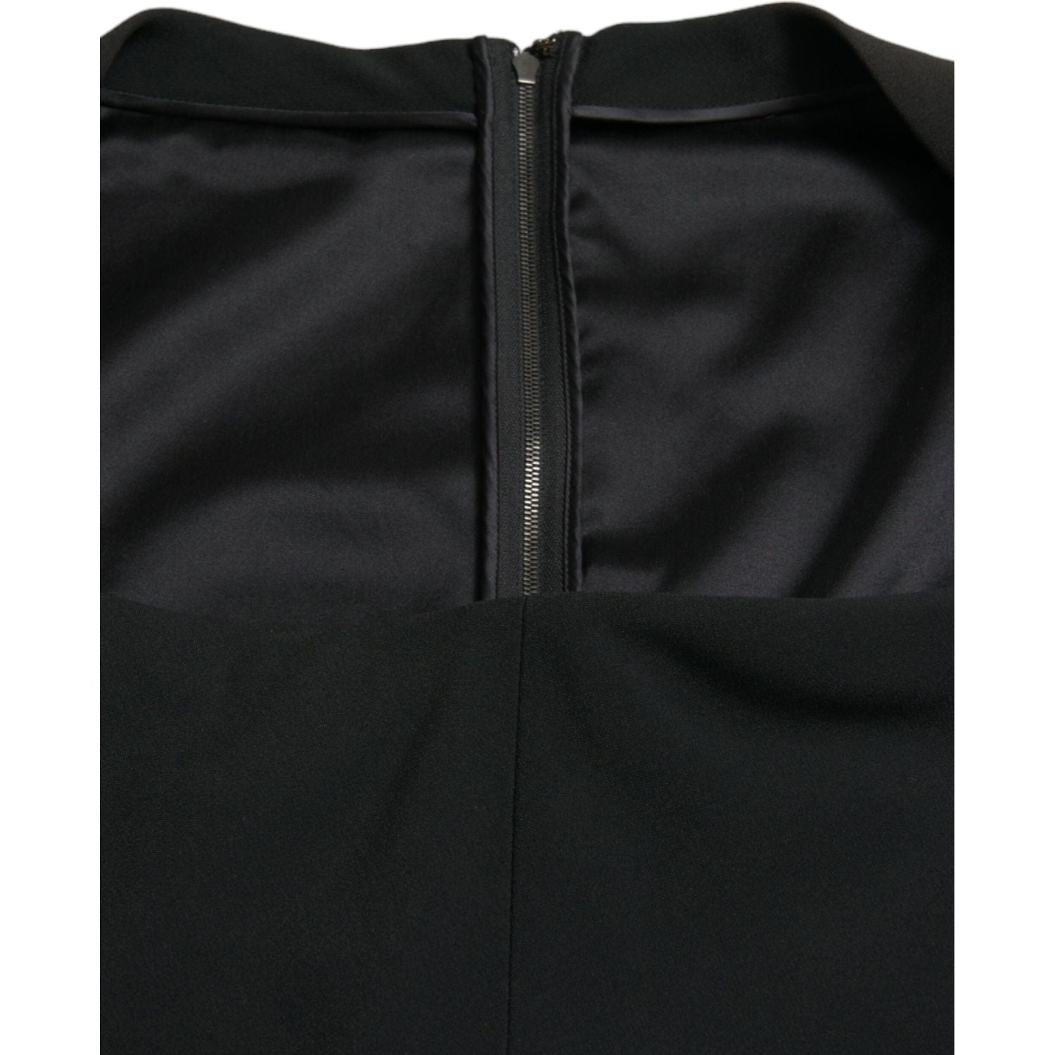 Dolce & Gabbana Black Cady Viscose Sleeveless Dress