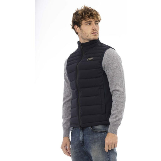 Baldinini Trend Blue Polyester Men Vest With Side Pockets Baldinini Trend