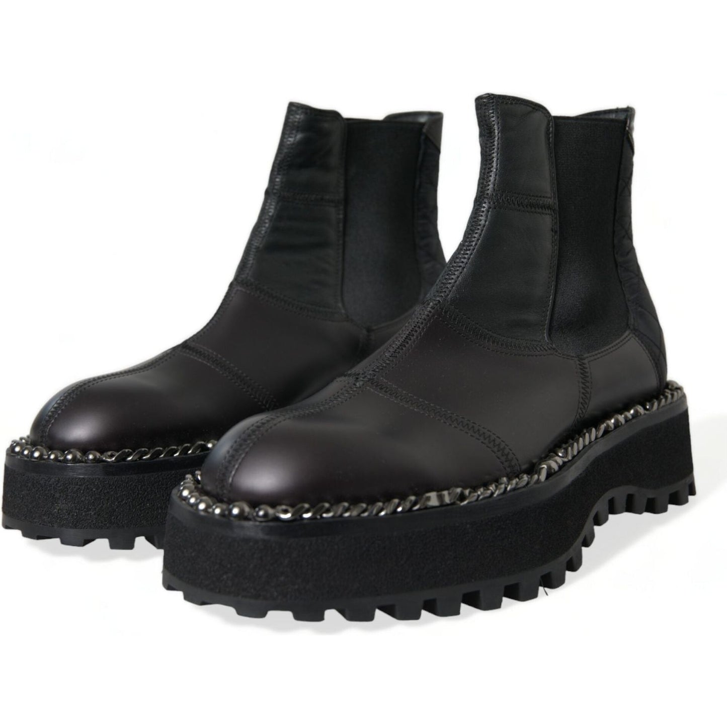 Dolce & Gabbana Elegant Black Chelsea Slip-On Boots Dolce & Gabbana