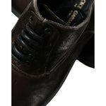 Dolce & Gabbana Brown Velvet Men Lace Up Oxford Dress Shoes