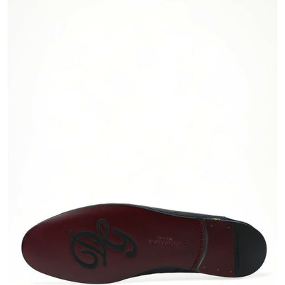 Dolce & Gabbana Blue Crocodile Leather Loafers Slip On Shoes