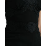 Dolce & Gabbana Black Silk Stretch Lace Sleeveless Tank Top