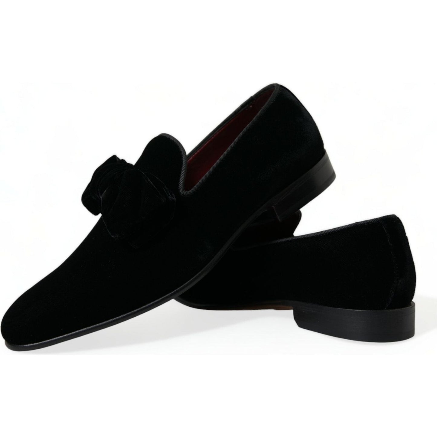 Dolce & Gabbana Elegant Black Velvet Loafers - Men's Luxury Footwear Dolce & Gabbana