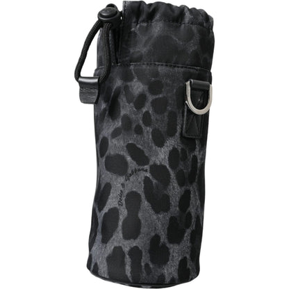 Dolce & Gabbana Black Leopard Round Slim Tote Bottle Cage Bag