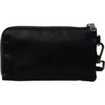 Dolce & Gabbana Black Nylon Logo Plaque Keyring Pouch Clutch Bag