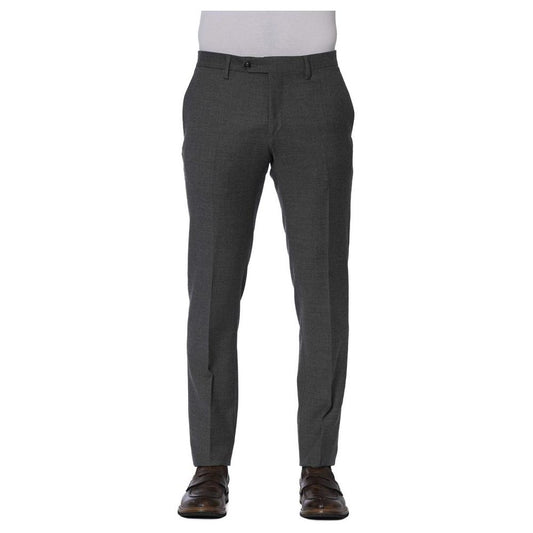 Trussardi Gray Wool Men Trouser Trussardi