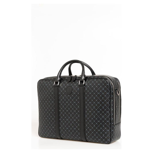 Trussardi Black Leather Men Briefcase Trussardi