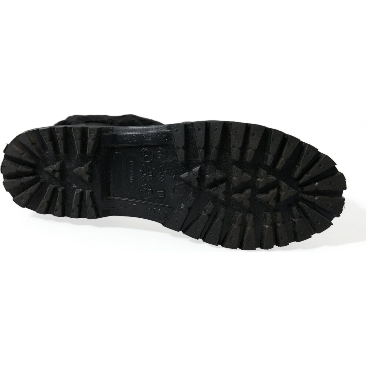 时尚黑色羊毛中筒靴