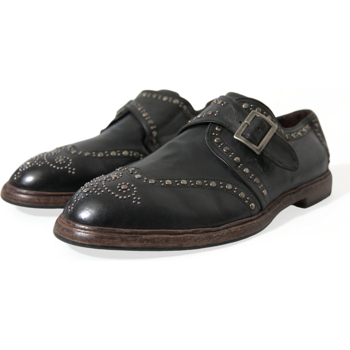 Dolce & Gabbana Elegant Calfskin Leather Monk Straps Dolce & Gabbana