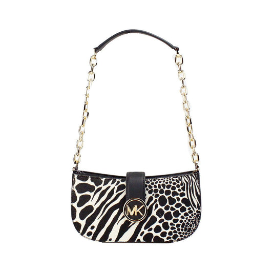 Michael Kors Carmen Small Black Haircalf Pouchette Shoulder Crossbody Bag