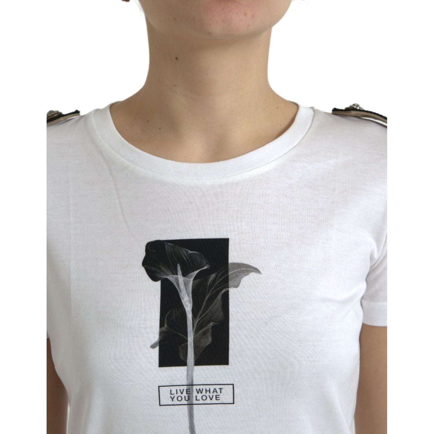 优雅单色圆领 T 恤