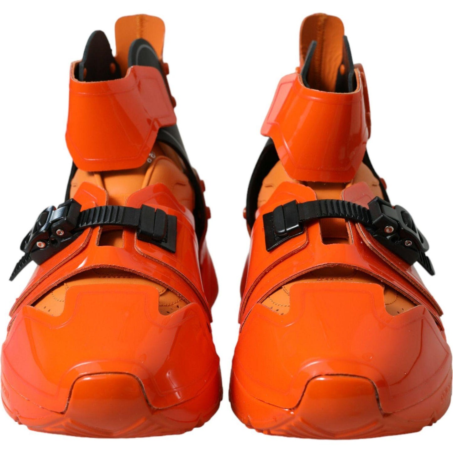 Dolce & Gabbana Orange Multi Panel Chunky High Top Sneakers Shoes