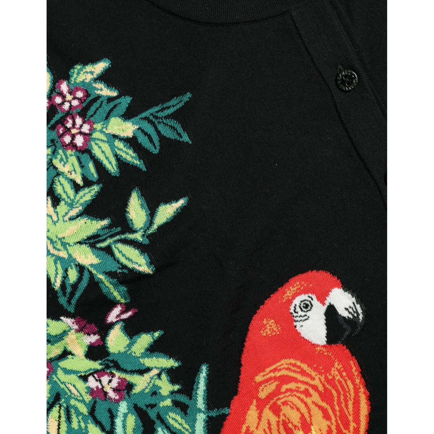 优雅羊毛丝绸印花开衫