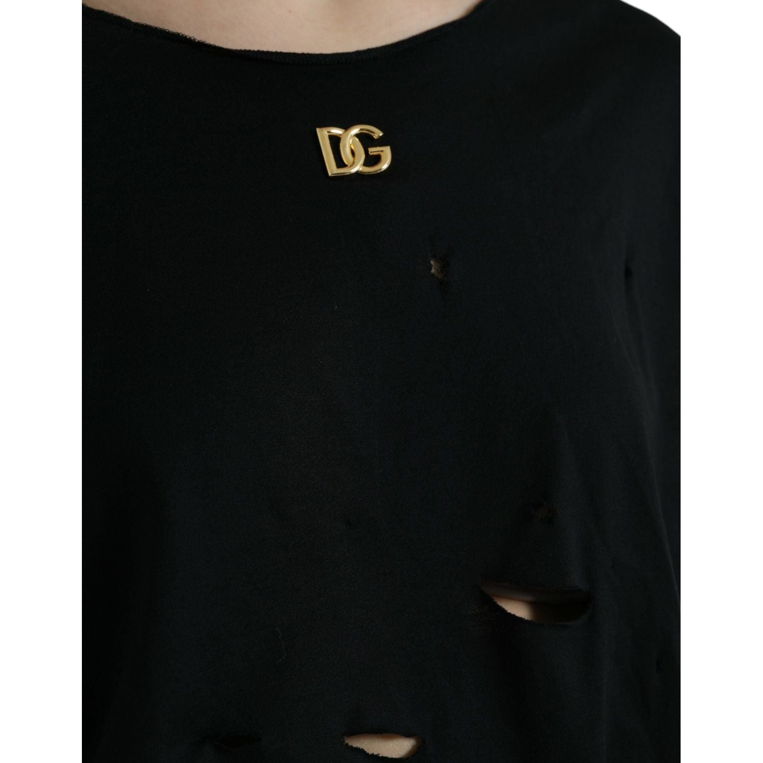 优雅黑色圆领背心