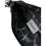 Dolce & Gabbana Black Nylon Logo Plaque Keyring Pouch Clutch Bag