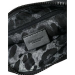 Dolce & Gabbana Black Nylon Logo Plaque Keyring Pouch Clutch Bag