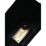 Dolce & Gabbana Black Nylon Logo Plaque Keyring Pouch Clutch Bag