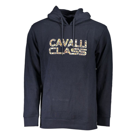 Cavalli Class Chic Blue Brushed Hooded Sweatshirt Cavalli Class