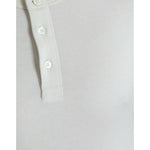 Dolce & Gabbana Off White Cotton Henley Pullover Sweater