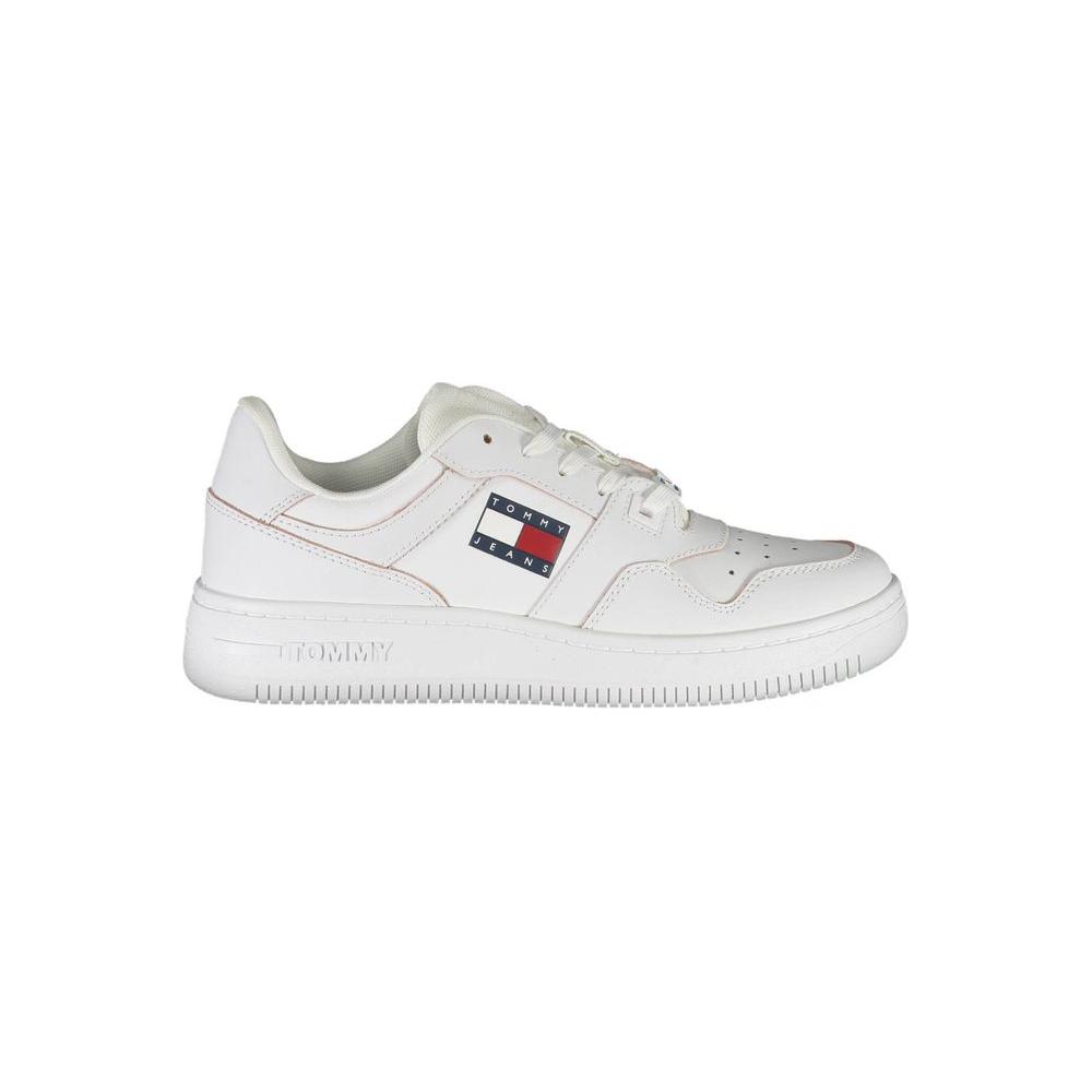 Tommy Hilfiger Chic White Lace-up Sneakers with Contrast Detail Tommy Hilfiger