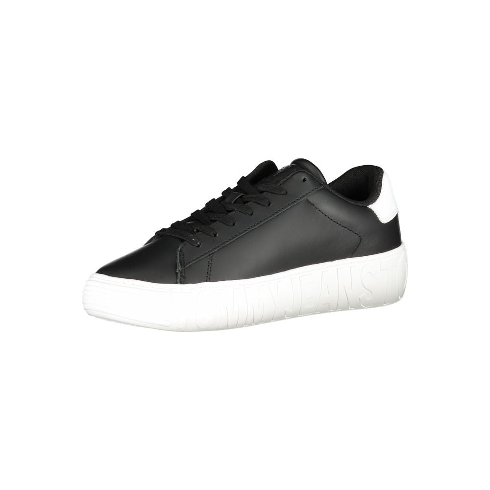 Tommy Hilfiger Sleek Black Sneakers with Contrasting Details Tommy Hilfiger