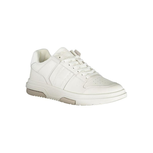 Tommy Hilfiger Contrast Lace-Up Sneakers in White Tommy Hilfiger