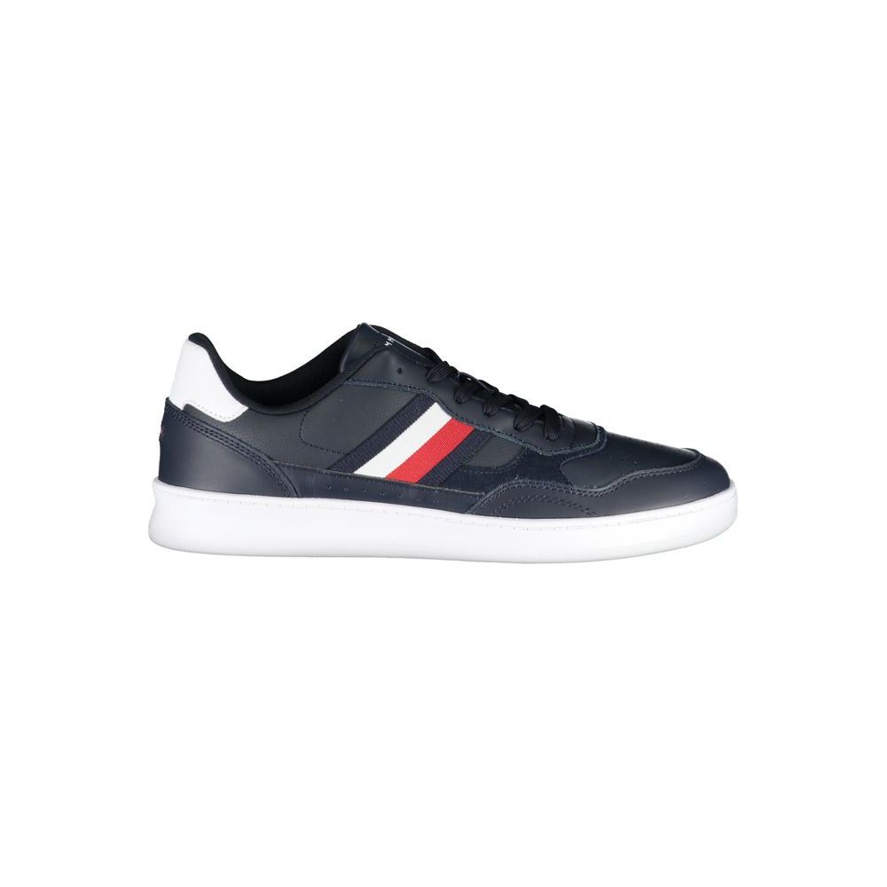 Tommy Hilfiger Sleek Blue Lace-up Sneakers with Logo Detailing Tommy Hilfiger